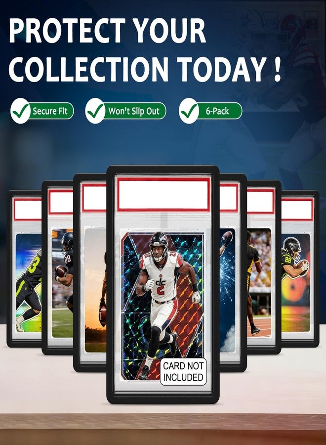 YZtree Card Guard for PSA: 6 Pack Flexible Slab Bumper for Graded Card Cases, Shock-Absorbing, Anti-Scratch Edge & Corner Guard for Standard PSA Slabs, Black - Image 4